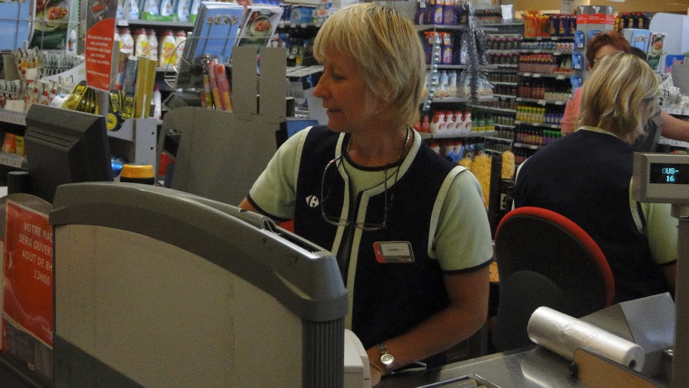 Cashier sitting